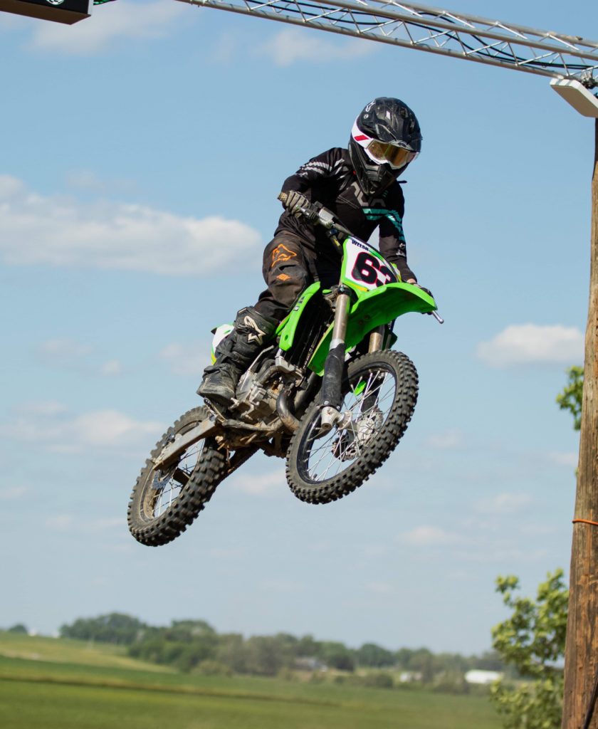 Rider in the air at Northland MX
